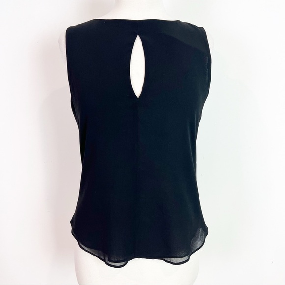 SANCTUARY BLACK SLEEVELESS KEYHOLE OPENING BLOUSE EXPOSED BACK ZIP WOMENS SMALL - Picture 1 of 6